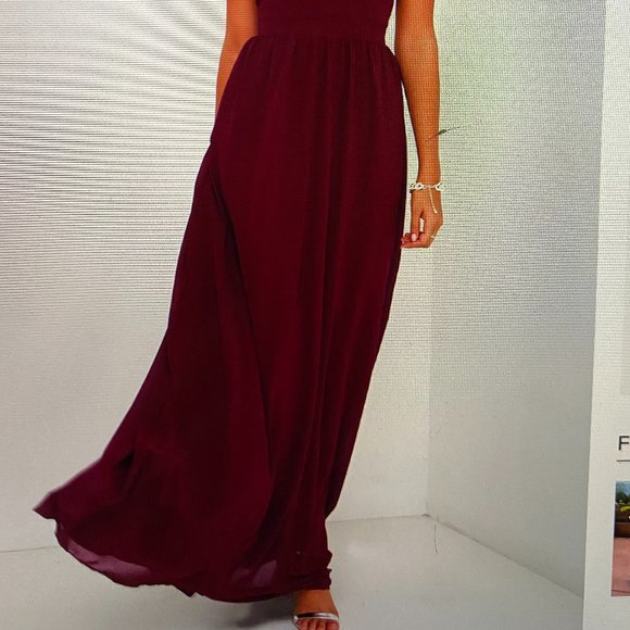 Air of Romance Burgundy Maxi Dress - Picture 2 of 3